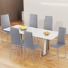 New Set of 6 Dining Chairs Padded Seat High back Metal Legs Home Furniture Gray