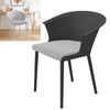 4x Plastic Chairs with Padded Seat for Lounge Dining Living Rooom Kitchen Office