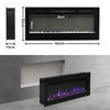 Modern 40 inch Electric Fireplace Mounted Inset/Wall Fire Logs& Crystal Fuel Bed