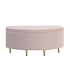 Ottoman Storage Box Velvet Fabric Pouffe Seat Footstool Bench Toy Storage Box