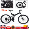 26 in Folding Mountain Bike 21-Speed MTB Bicycle Full Suspension Disc Brake Bike