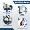 Garage Golf Bag Storage Rack Double Golf Bag Organizer Holder w/ Lockable Wheels