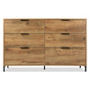 Modern Sideboard Cabinet 6 Drawers Chest of Drawers for Home Storage Dark Oak