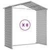 Garden Shed Light Grey 191x725x198 cm Galvanised Steel