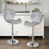 2 x Bar Stools Kitchen Swivel Gas Lift Chrome Base Stools Breakfast Pub Chair