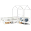 Bed and Set with Roof White 80x200 Solid Wood Pine L5A0
