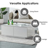 Coffee Table White High Gloss LED with 4 Drawers 16 Colors Adjustable Modern