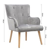 Occasional Scalloped Button High Back Fabric Armchair Sofa Chair Footrest Stool