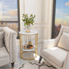 Gold Round Marble Coffee Table Entryway Side Accent Table Photo Vase Nightstand