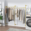 Industrial Pipe Clothes Rail Double Rod Garment Rack Shop Walk-in Closets System