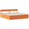 Bed Frame without Mattress Wax Brown Super King Solid Wood Pine