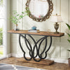140 cm Console Table, Wooden and Metal Butterfly Entry Table, Long Narrow Table