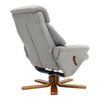 Swivel Recliner Chair Grey Linen Fabric Armchair Office Lounge Sofa w/Footstool