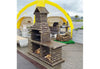 Masonry BBQ barbecue wood effect garden grill wood and charcoal cooking massive