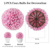 28cm Decorative Balls Garden Faux Plants 2 PCS Artificial Plant-Pink
