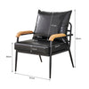 PU Single Sofa Wood Arm Metal Frame Comfort Save Space Office Home Hotel Lounge