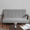 2 Seater Solid Wood Frame Sofa Loveseat Button Medium Soft Armchair Couch Settee