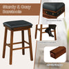 76CM Upholstered Bar Stool Set of 2 Backless Counter Height Stools Dining Chairs