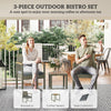 3 Piece Garden Bistro Set – Rattan Chairs & Acacia Wood Table Outdoor Furniture