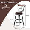 2 Pcs Swivel Bar Stool Adjustable Height Chairs Barstool Set w/ Cushioned Seat