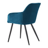 Pair of Blue Velvet Dining Chairs with Arm rest Kitchen Dining Room Chairs