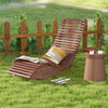 Wooden Patio Rocking Chair Porch Rocker Sun Lounger WIth Widened Slatted Seat