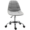 Ergonomic Office Chair Velvet Computer Home Study Chair Armless w/ Wheels, Grey