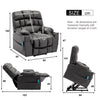 Electric Riser Lounge Recliner Chair Fabric Massage Heat Armchair Single Sofa