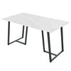 Rectangular Modern Kitchen Furniture Marble Effect Dining Table with Metal Legs