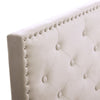 4ft6 Double Bed Frame Upholstered Platform Bed with Adjustable Headboard Beige