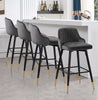 2x Swivel Bar Stools Velvet Metal Legs Breakfast Stools Kitchen Padded Chairs