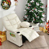 Children Sofa Recliner Kids PU Leather Armchair with Footrest-Beige