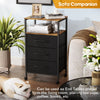Bedside Table with Charging Station, Nightstand with 2 Outlets and 2 USB Ports