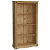 Corona Medium Bookcase 4 Shelf Mexican Solid Waxed Pine Storage Furniture Unit