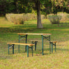 3Pcs Wooden Portable Folding Picnic Beer Bench Table Trestle Pub Patio Outdoor