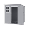 Grey Large Plastic Garden Shed Outdoor Storage Shed w/ Door and Window 181x183cm