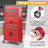 6-Drawer Rolling Tool Chest 3-in-1 Heavy-Duty Tool Storage Cabinet w/ Wheels