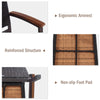 Set of 2 Outdoor PE Wicker Stackable Chairs Patio Dining Chairs-Brown