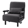 Dark Grey Folding Single Sofa Bed Chair Fabric Recliner Lounge Sleeper Sofabed