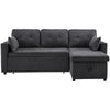 L-Shaped Sofa Bed 3 Seater Couch Pull Out Sectional Couch Bed Corner Sofa Grey