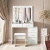 Dressing Table LED Lighting Bulbs Vanity 5 Storage Drawer Stretchable with Stool