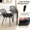 COSTWAY Dining Chair Set of 4 Modern Plastic Kitchen Chairs with Metal Legs