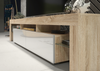 200cm I Modern TV Unit I Cabinet with Storage I Oak I High Gloss White Doors