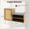 Rattan Shoe Cabinet 2-in-1 Shoe Storage Bench Freestanding Shoe Rack Cabinet