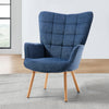 Large Wingback Mid-Century Accent Armchair Sofa Upholstered Linen Leisure Chair