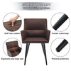2x Faux Leather Dining Chairs Kitchen Dining Room Office Metal Legs Brown