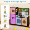 Chef Pretend Play Toy Kids Kitchen Playset w/Water Dispenser-Black
