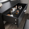 Modern LED Black Dressing Mirrored Makeup Table Vanity Set with Stool & Drawer