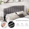 Double Size Platform Bed Modern Upholstered Bed Frame-Grey
