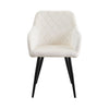 Set of 2 Armchairs Dining Chairs with Arms Velvet PU Faux Leather Chairs Kitchen